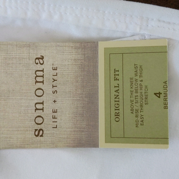 NEW Sonoma Mid-Rise Original Fit Slimming Mid-Rise Bermuda Shorts 4 White - Picture 6 of 14